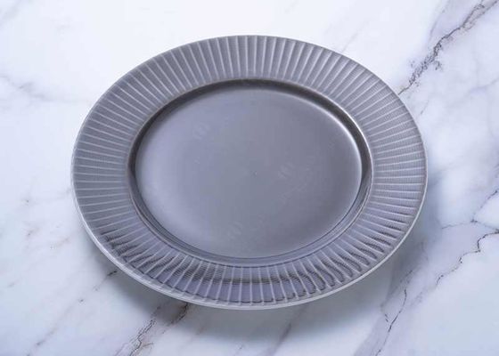 Porcelain Round Embossed Flat Dinner Plates 10.25'' 11'' 12''