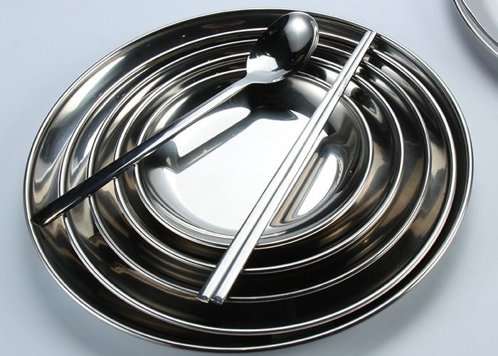 Rustproof 18/8 Stainless Steel Utensil Metal Dinner Plates