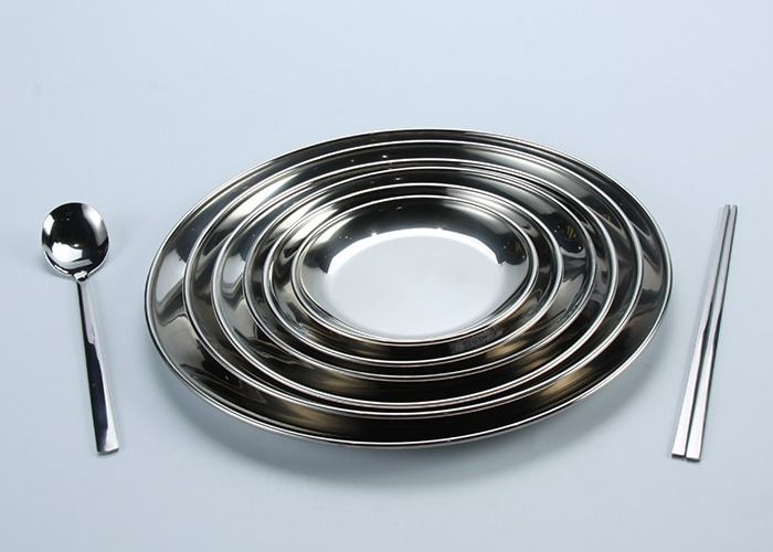 Rustproof 18/8 Stainless Steel Utensil Metal Dinner Plates