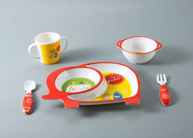 Elephant Shaped 5pc Baby Melamine Dinnerware Set