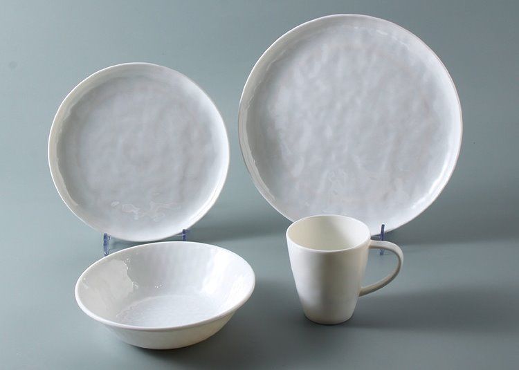 FDA Shatter Resistant Plain White Melamine Dinnerware Sets