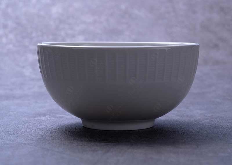 FDA Certificated 5 Inch Embossed White Porcelain Bowls